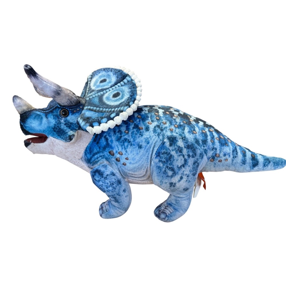 Blue Triceratops Dinosaur Plush Toy Stuffed Animal Kids Gift
